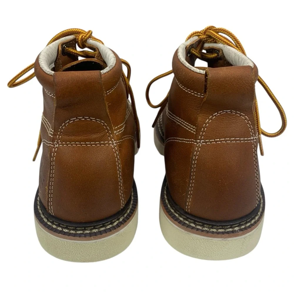 Thorogood Youth 4.5M‎ Moc Toe Leather Work Boots Brown Wedge Sole 2017